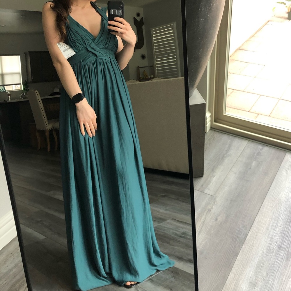 Long Emerald-green Zara dress